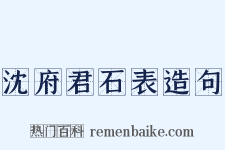 沈府君石表造句是什么意思的图片